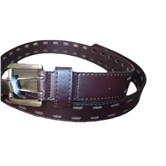 Beverly Hills Polo Club Double Prong Belt Brown. Bonded Leather Size 40/42 Mens‎ - Picture 3 of 5